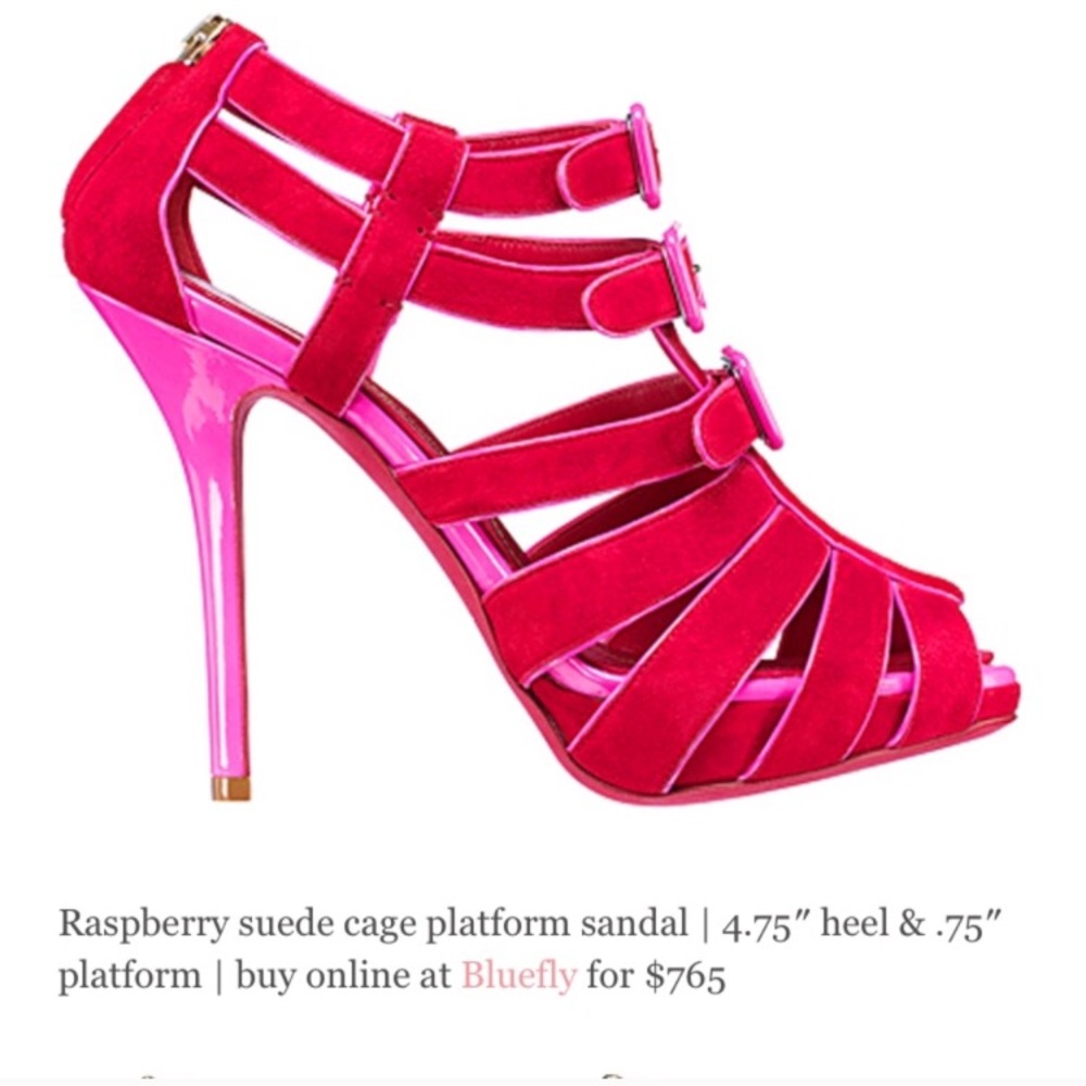 Christian Dior Velvet Red/Pink Cage Heel 36.5 nwob